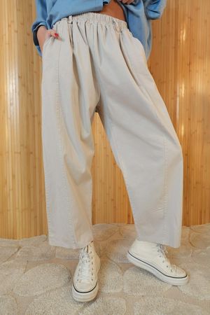 Gaberdine Barrel Pant Stone